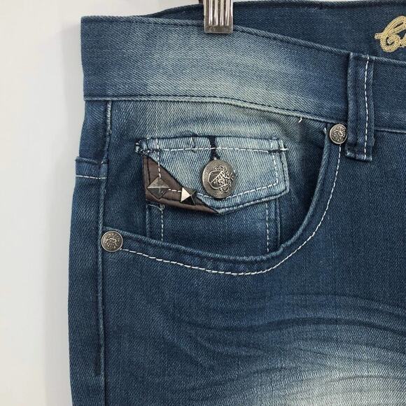 Chili Pepper Men's Jeans 36 Straight Leg Embellished Distressed Med Wash NWT - Picture 4 of 8